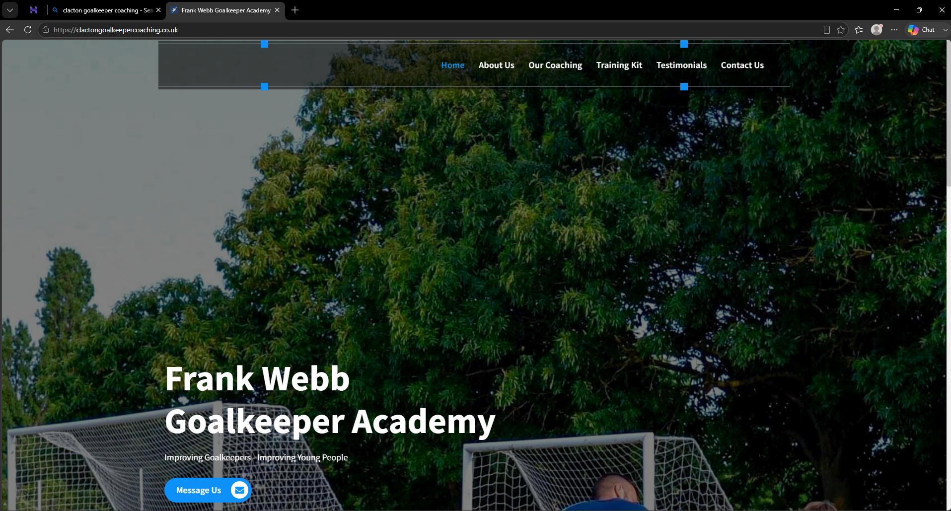 Frank Webb Goalkeeper Academy Screenshot